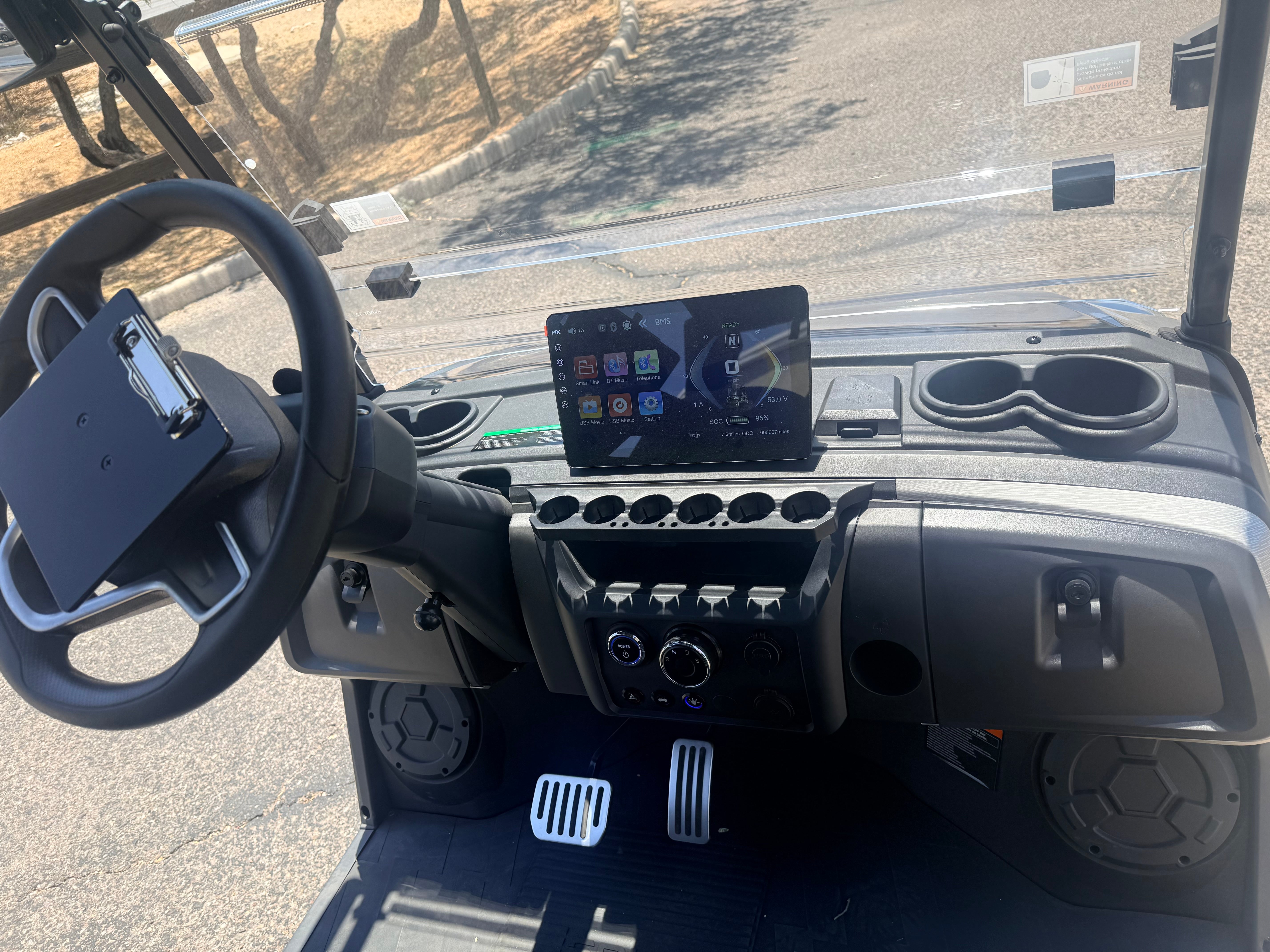 2026 EPIC E40FX Metallic Blue Forward Facing 4 Passenger Golf Cart