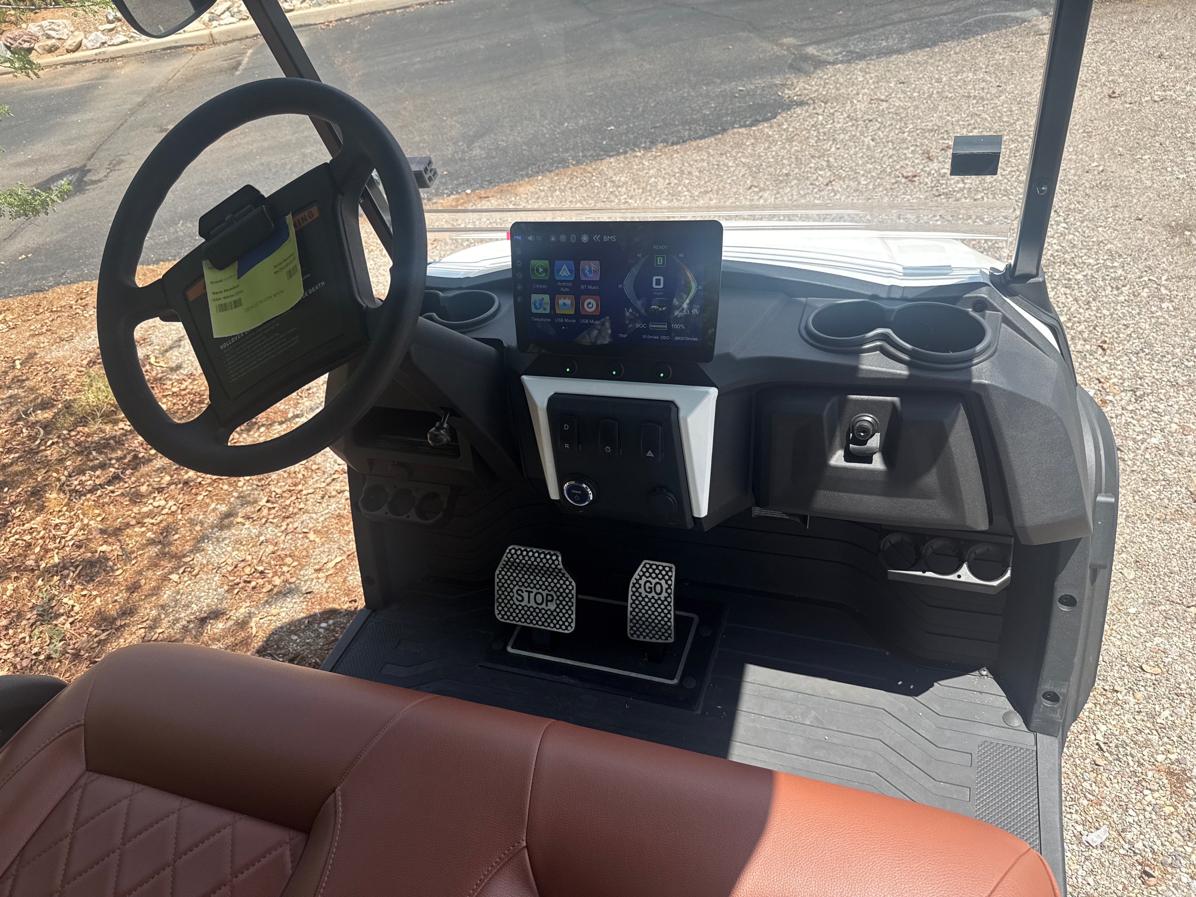 2026 ICON i20X White 2 Passenger Golf Cart