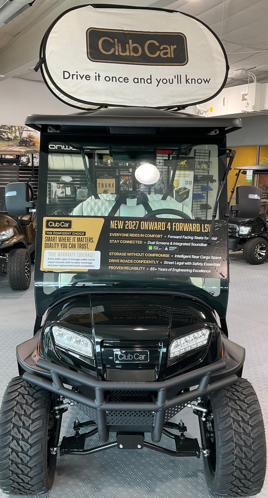 2027 Club Car Onward LSV LI Premium Metallic Black 4 Passenger Golf Cart