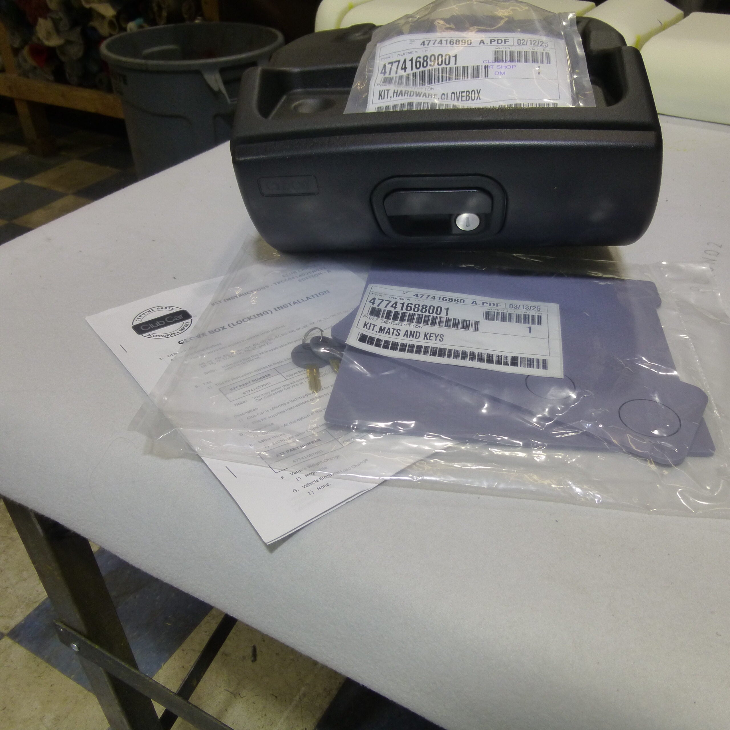 Club Car locking glove box kit image 1